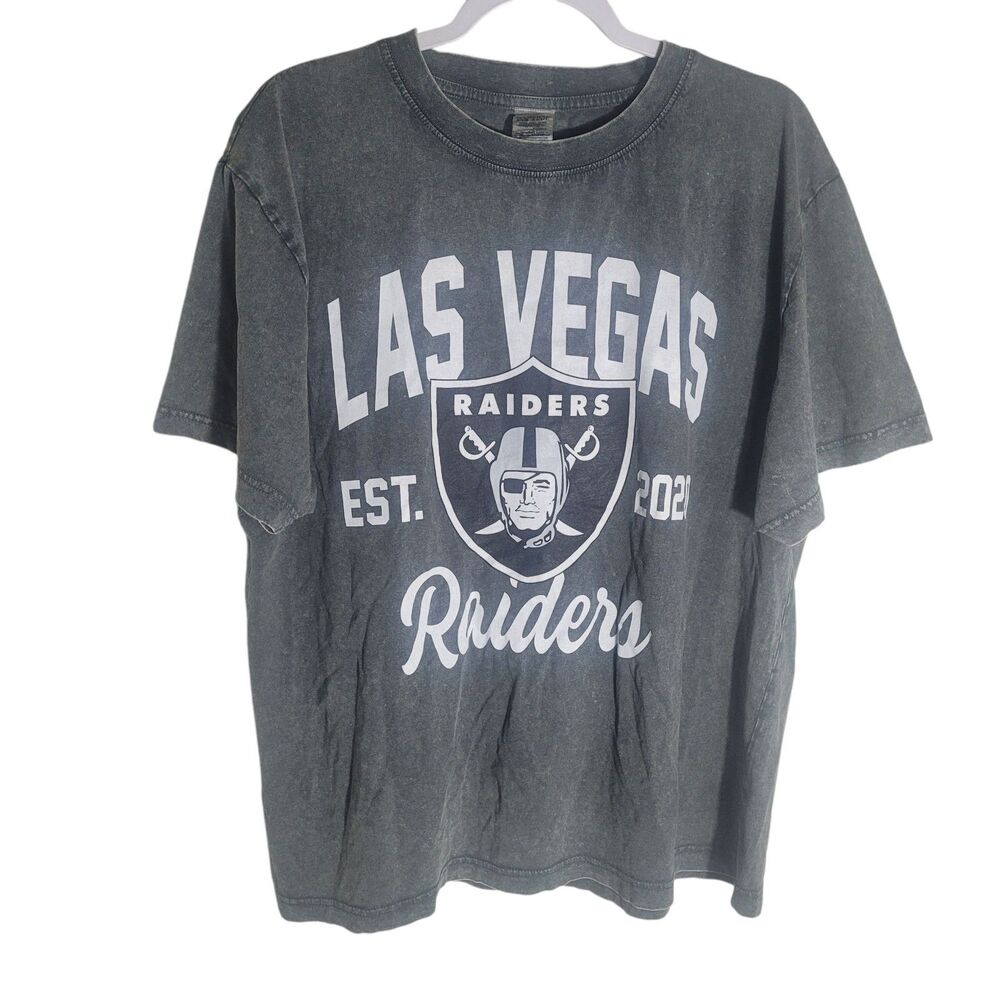 Las Vegas Raiders Oversized Tee Shirt Women's Medium M Dark Gray Cotton Football